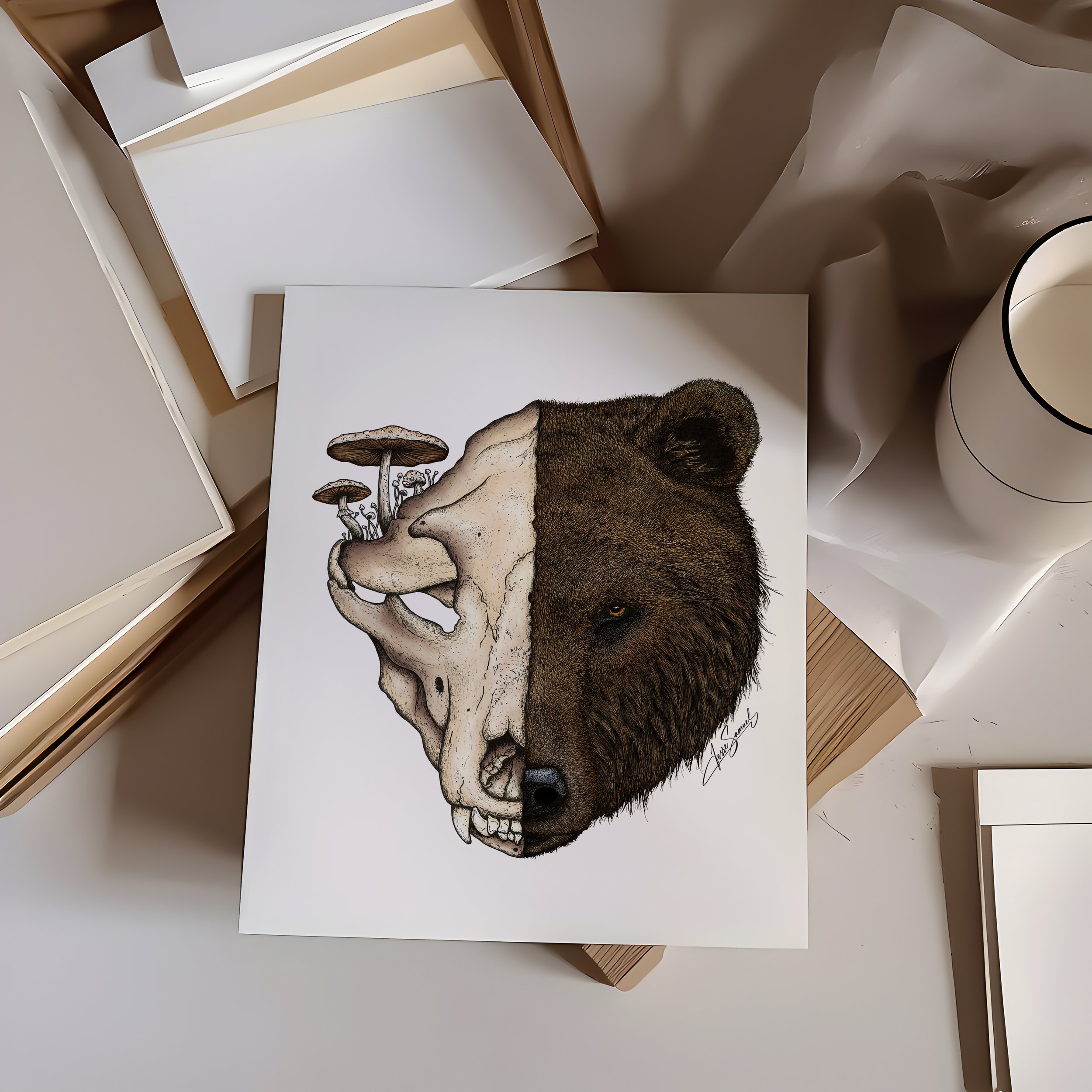 Flat Print Mushroom Bear Colour.jpg