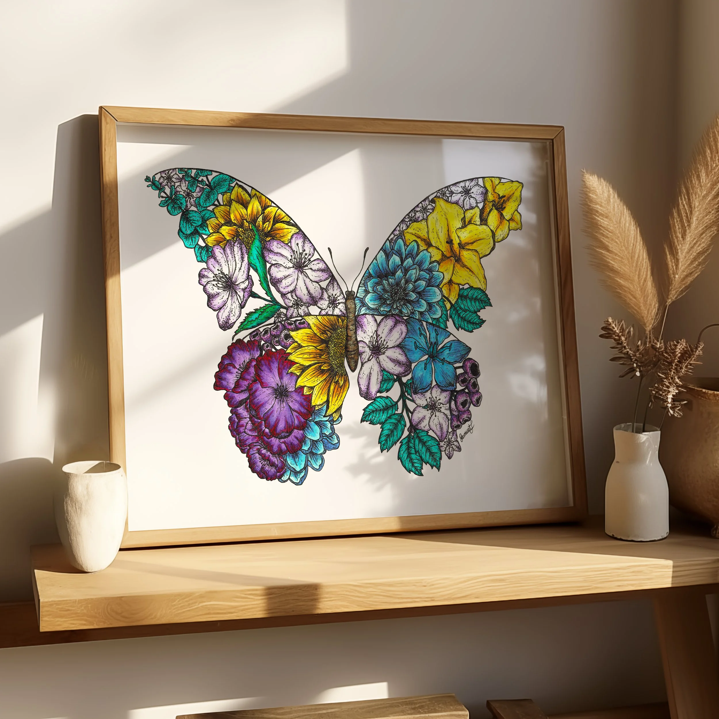 "Floral Butterfly" Fine Art Print