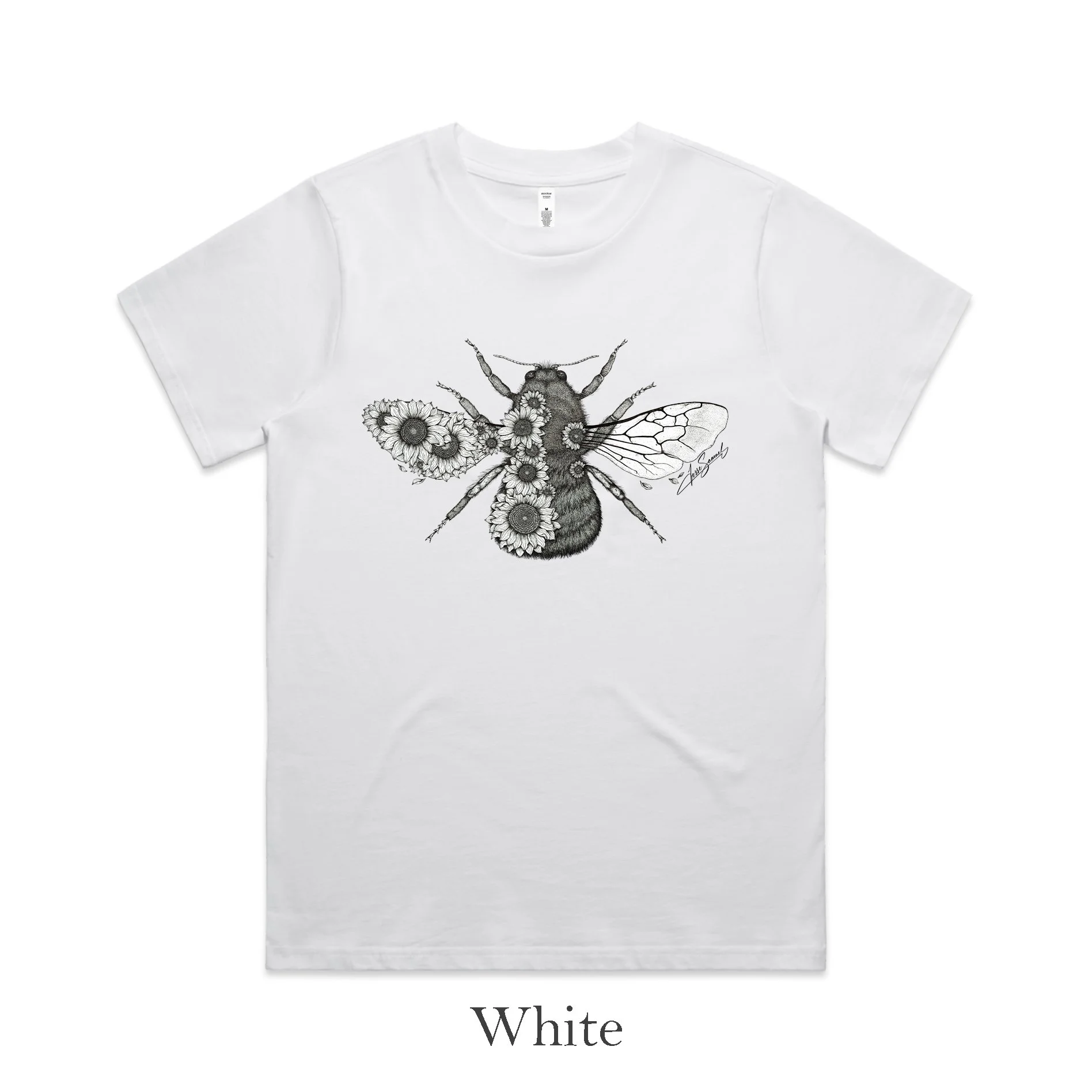 Women's Classic Tee - B&W Sunflower Bee