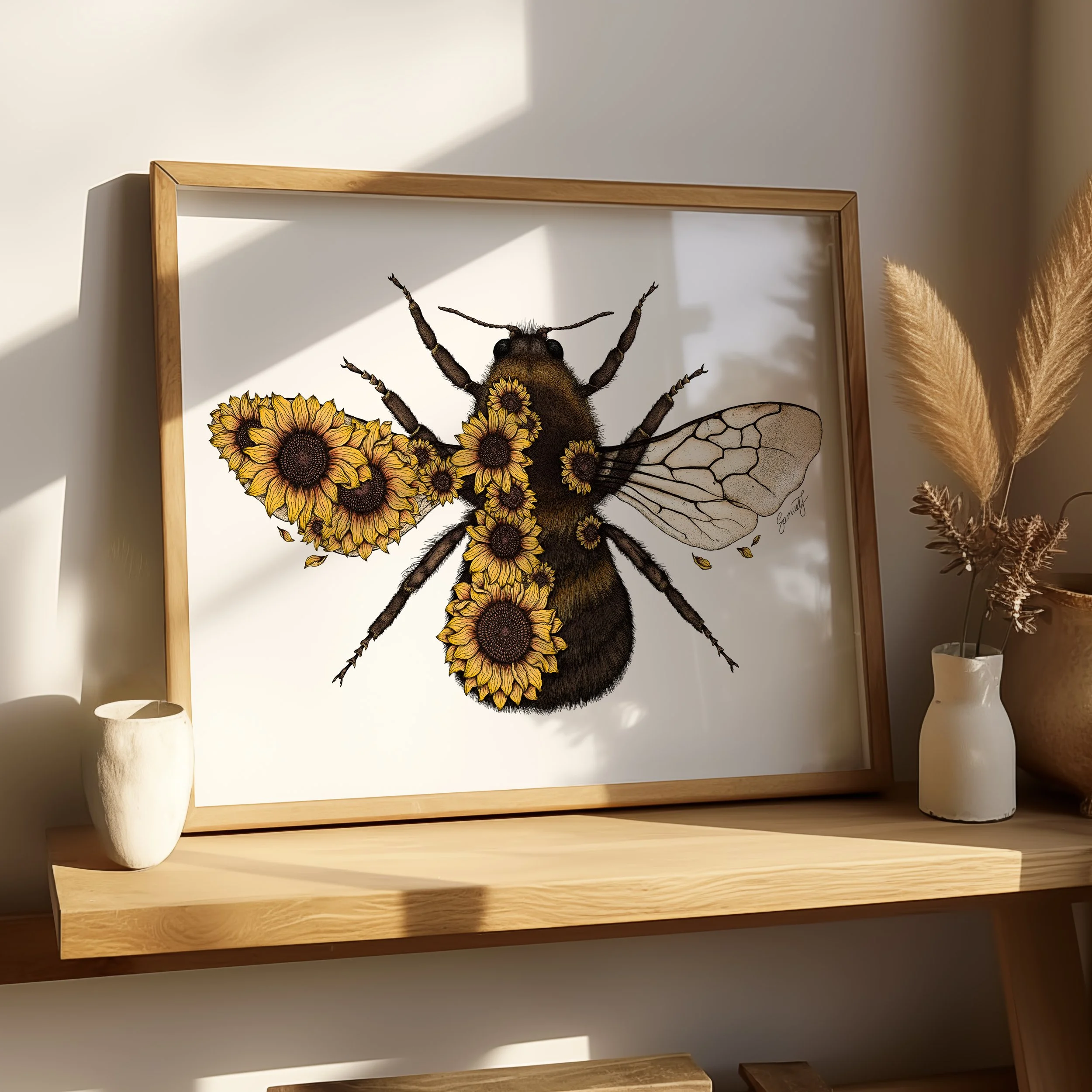 "Sunflower Bee" Fine Art Print