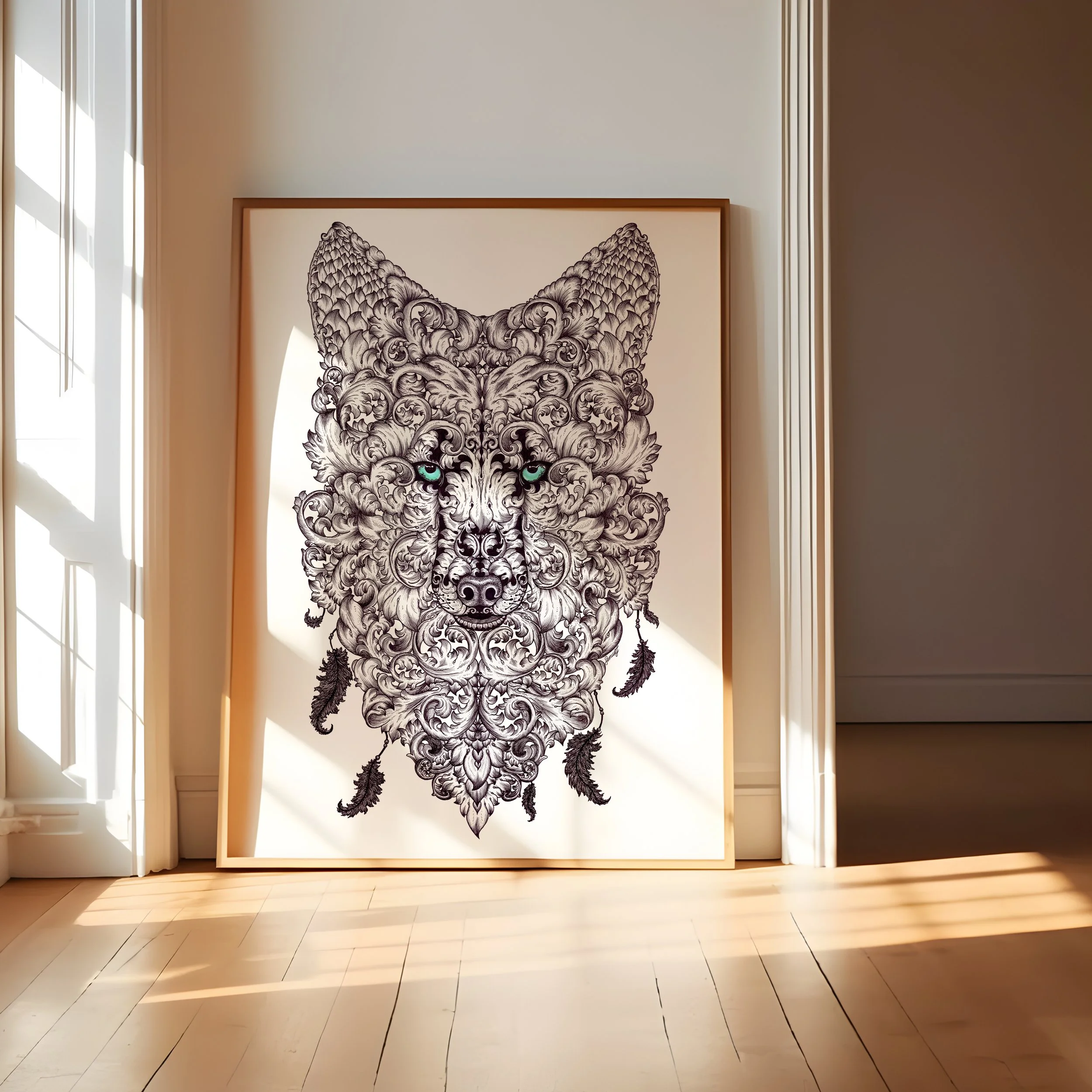 "Ornate Wolf' Fine Art Print