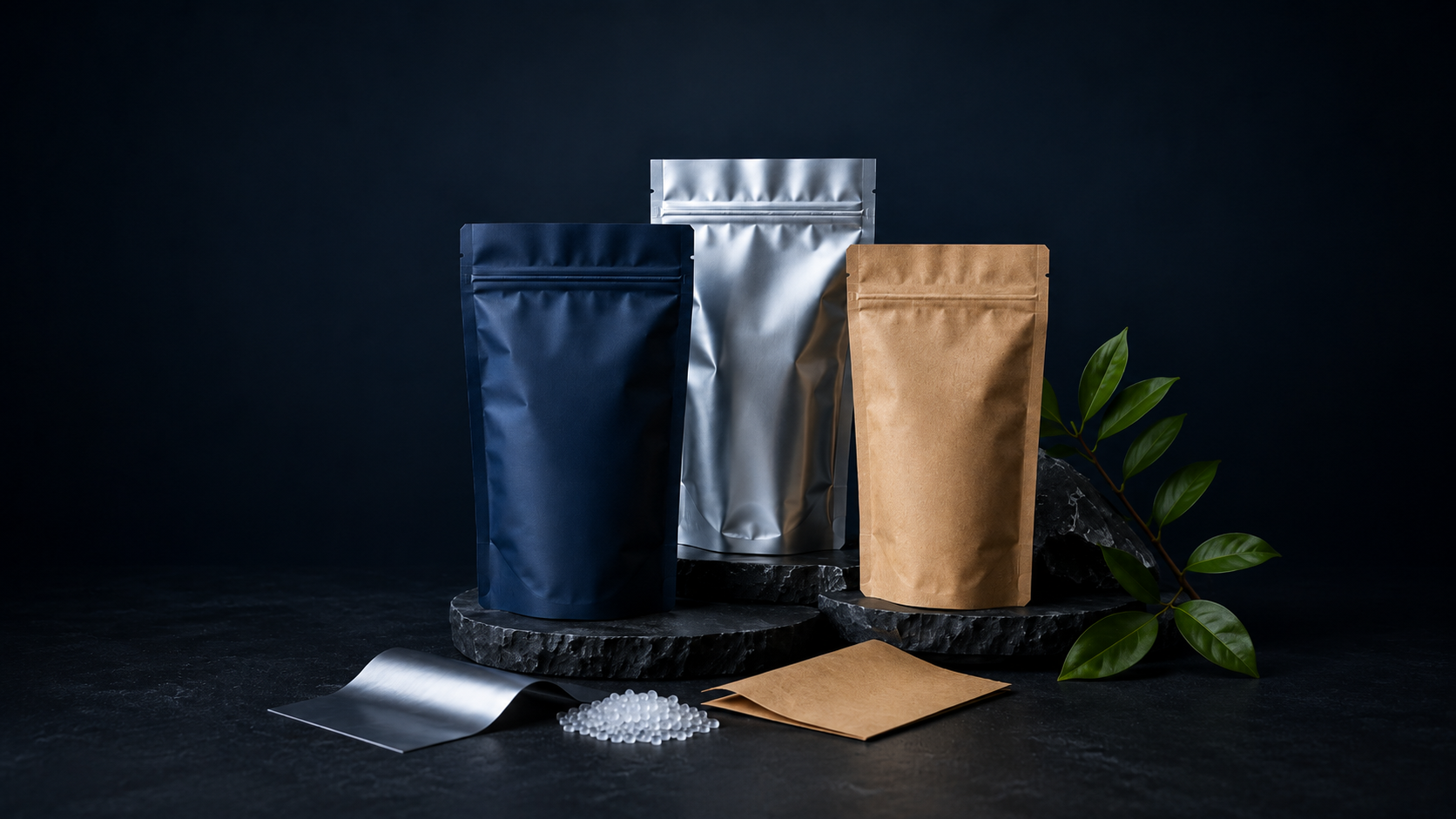 Verschiedene Doypack-Materialien für hochwertige, schützende und markenstarke Verpackungskonzepte