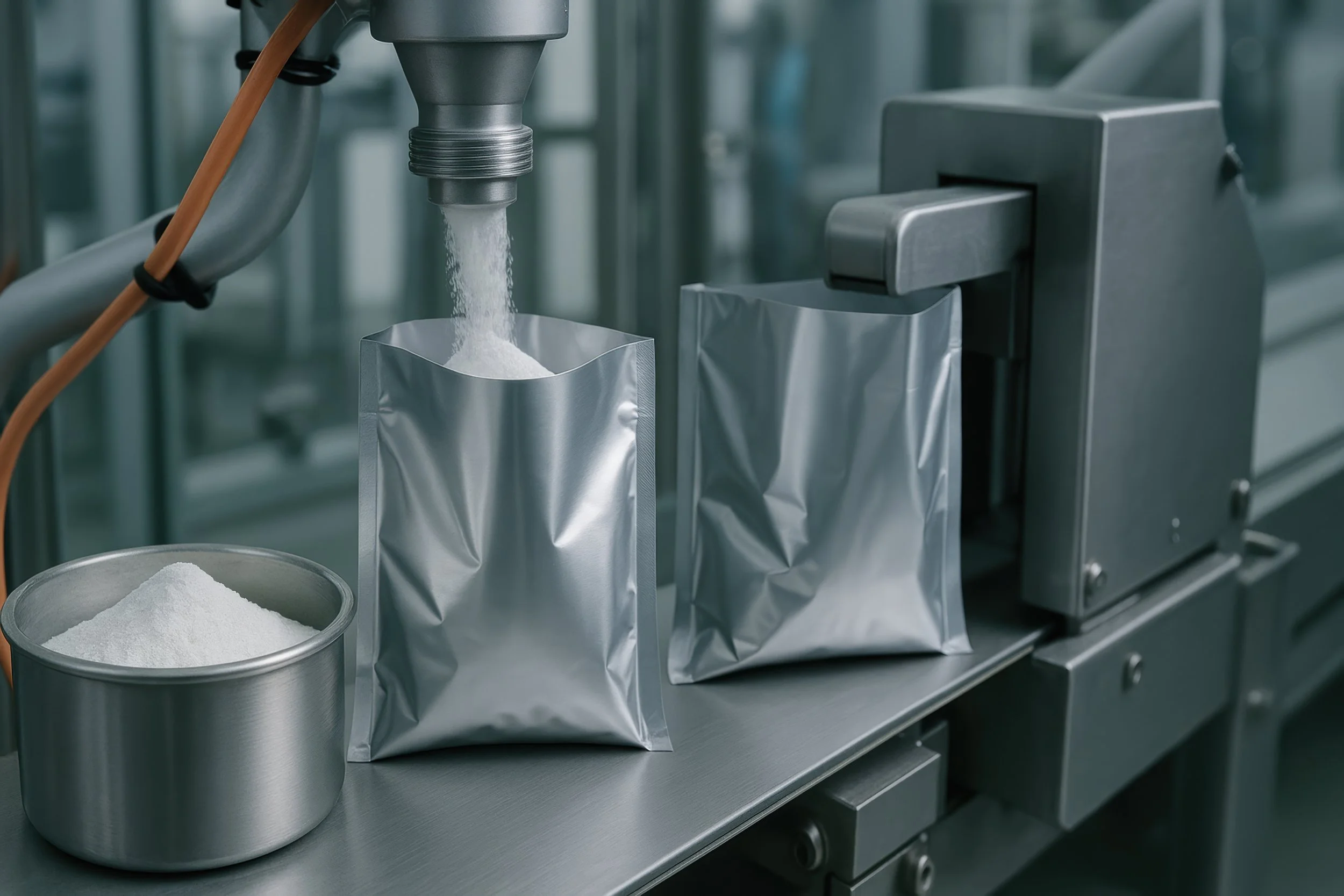 Produktabfüllung in flexible Packmittel für sichere und hochwertige Verpackung