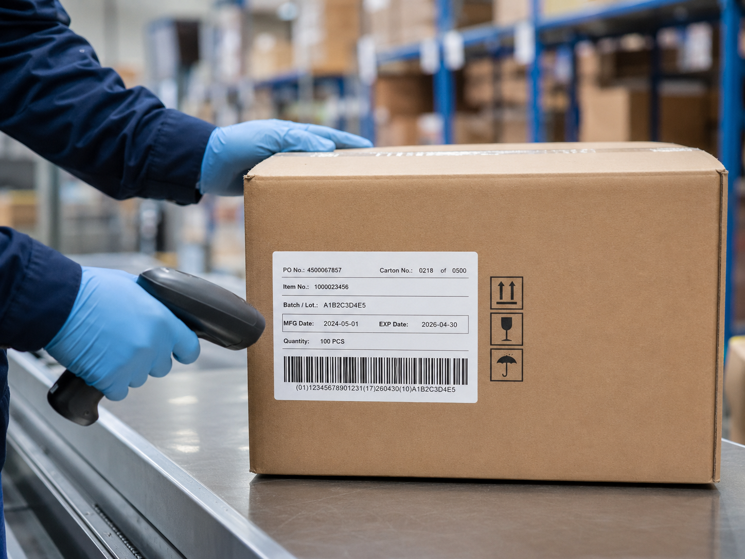Kontrollierte Kennzeichnung mit Chargenangaben, Mindesthaltbarkeit und prüfbarer Verpackungsqualität