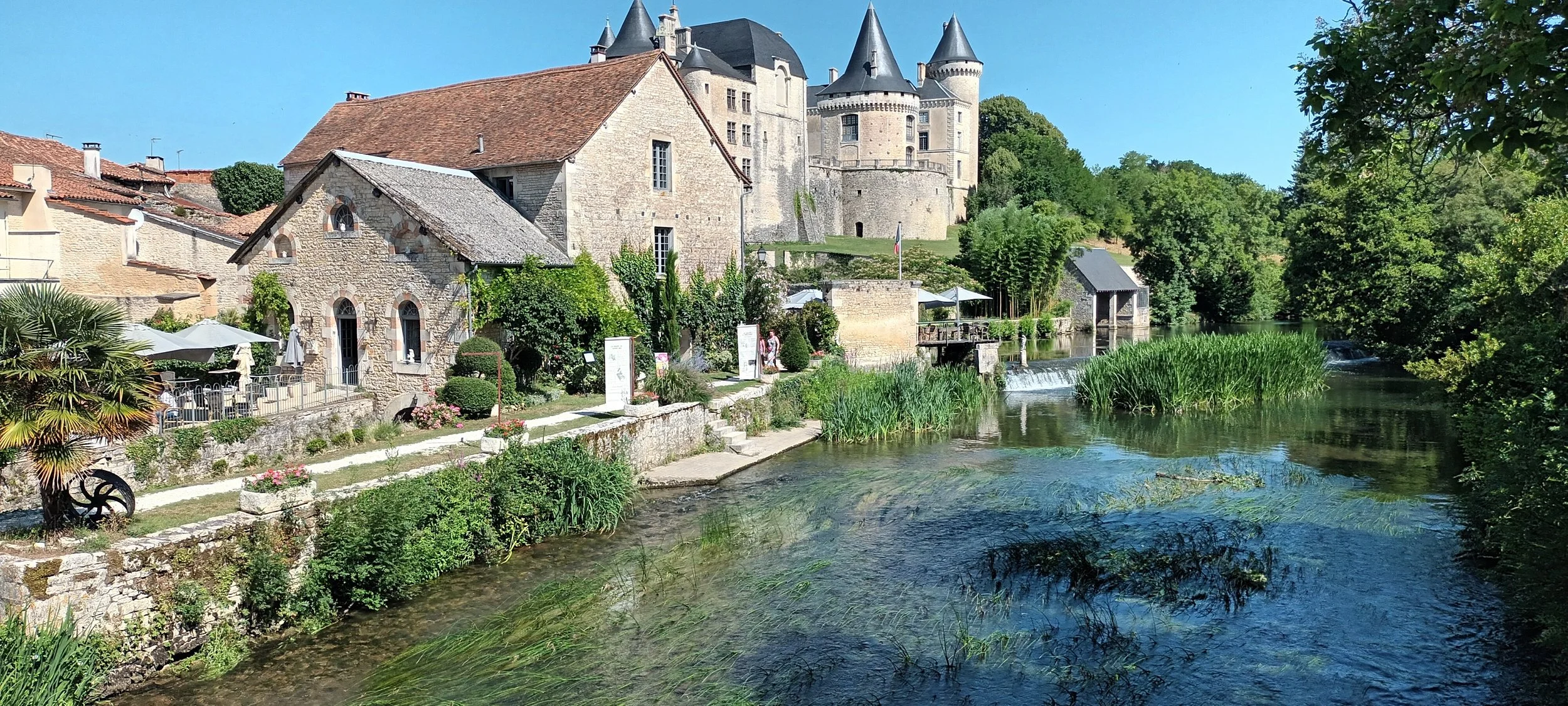 The historic town of Verteuil sur Charente with its majestic chateaux and popular restaurants.