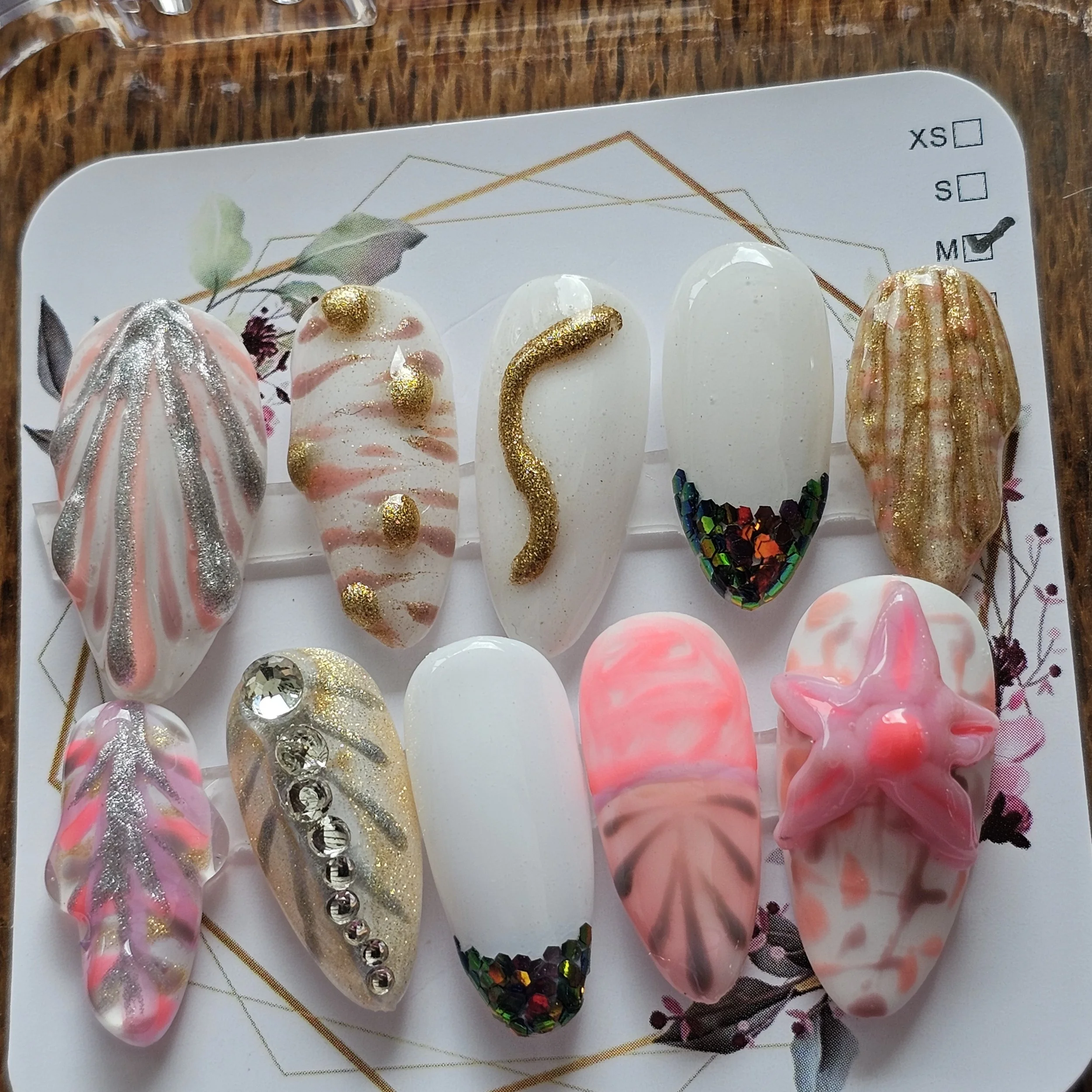 Luxury Beach Inspired Hard Gel Press On Nails