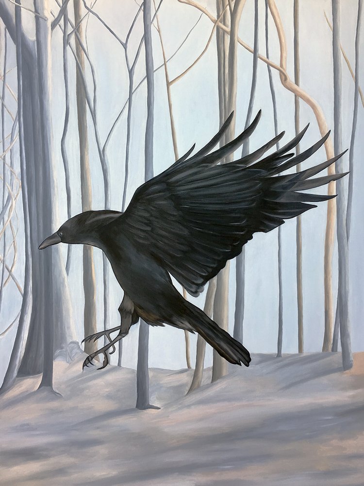 Synchronicity (panel one), 2018, oil on canvas, 102 x 76cm