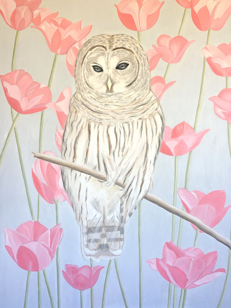 Synchronicity (panel three), 2018, oil on canvas, 102 x 76cm
