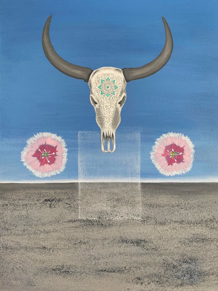 Doorway to the Future, 2024, oil, acrylic and ink on canvas, 61 x 46cm