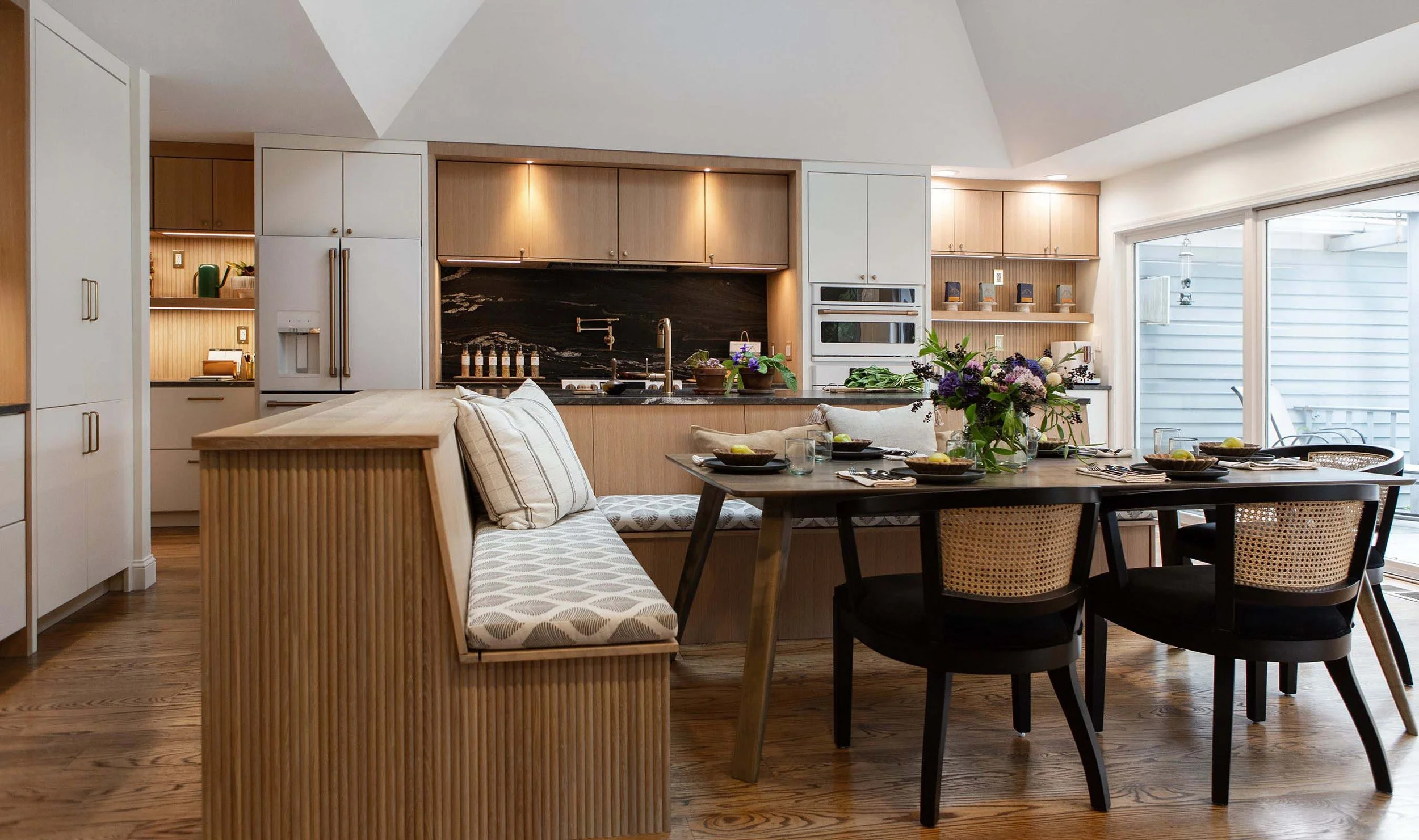 modern white oak kitchen remodel Pittsford Rochester, New York