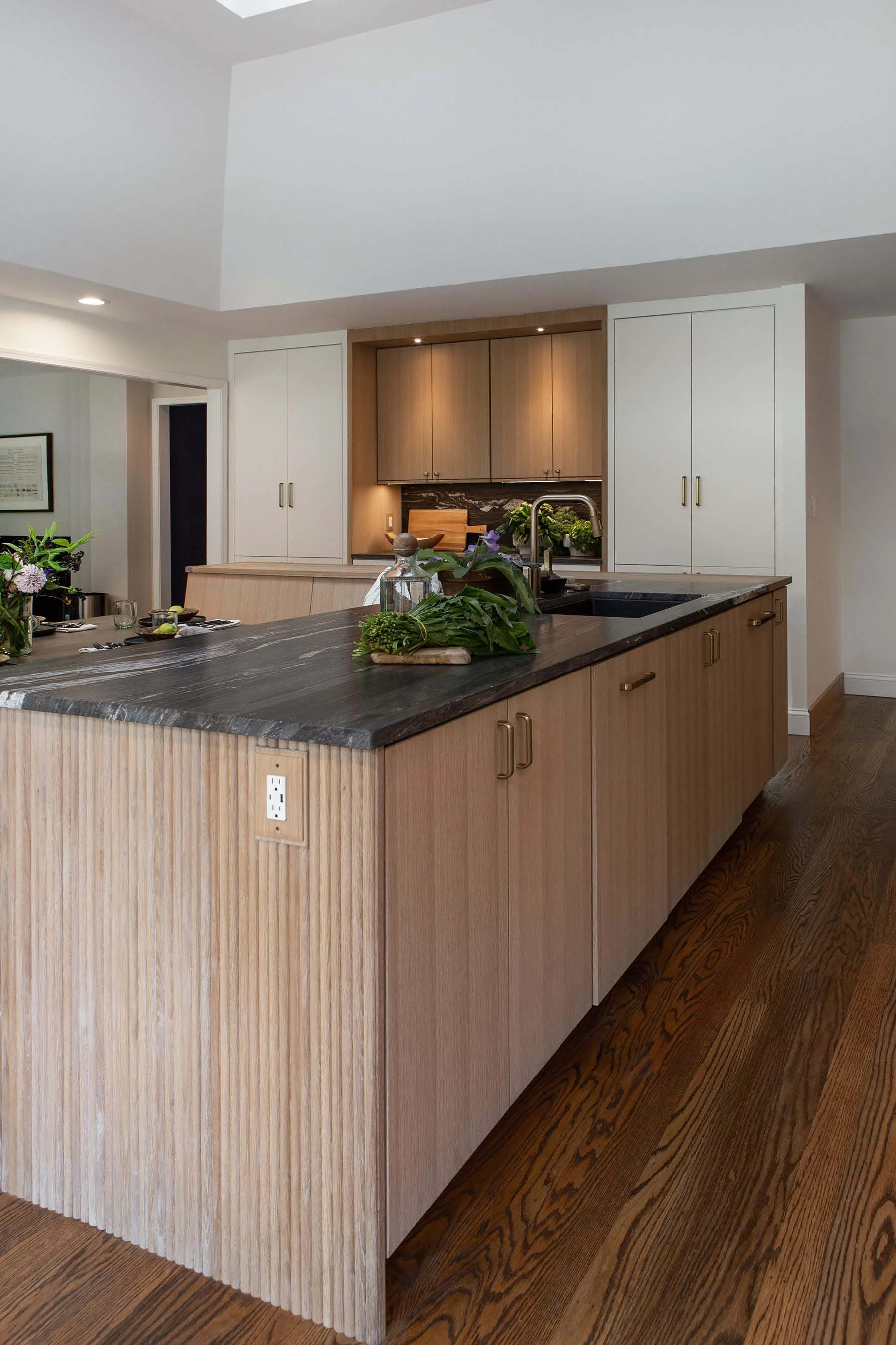 modern white oak kitchen remodel Pittsford Rochester, New York