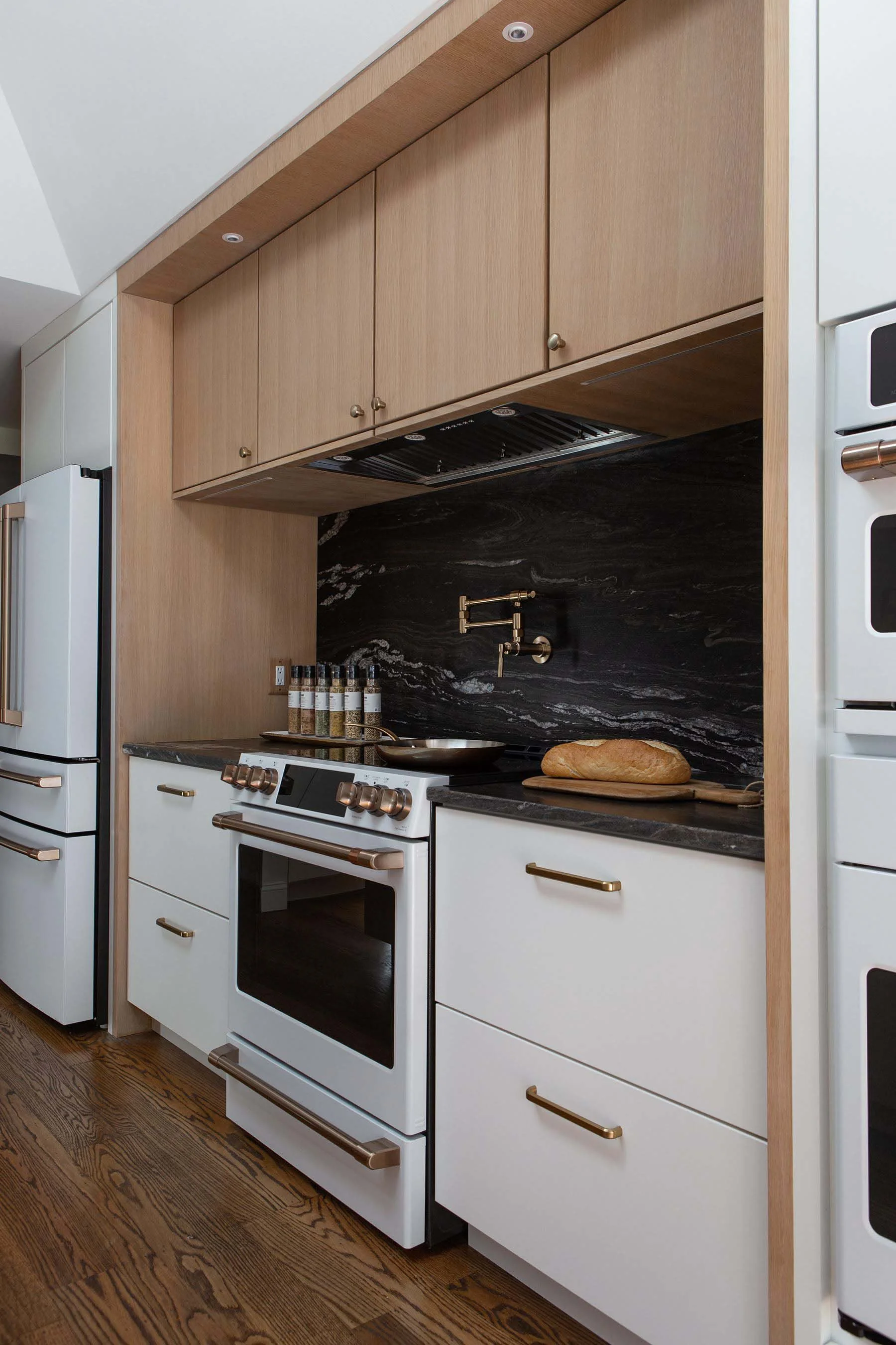 modern white oak kitchen remodel Pittsford Rochester, New York