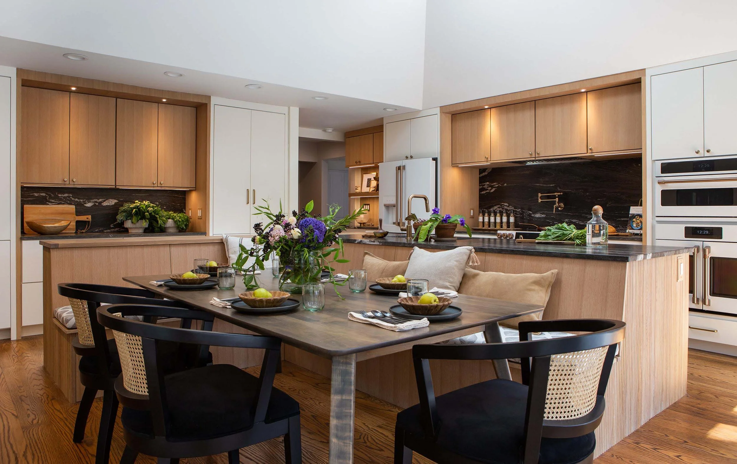 modern white oak kitchen remodel Pittsford Rochester, New York