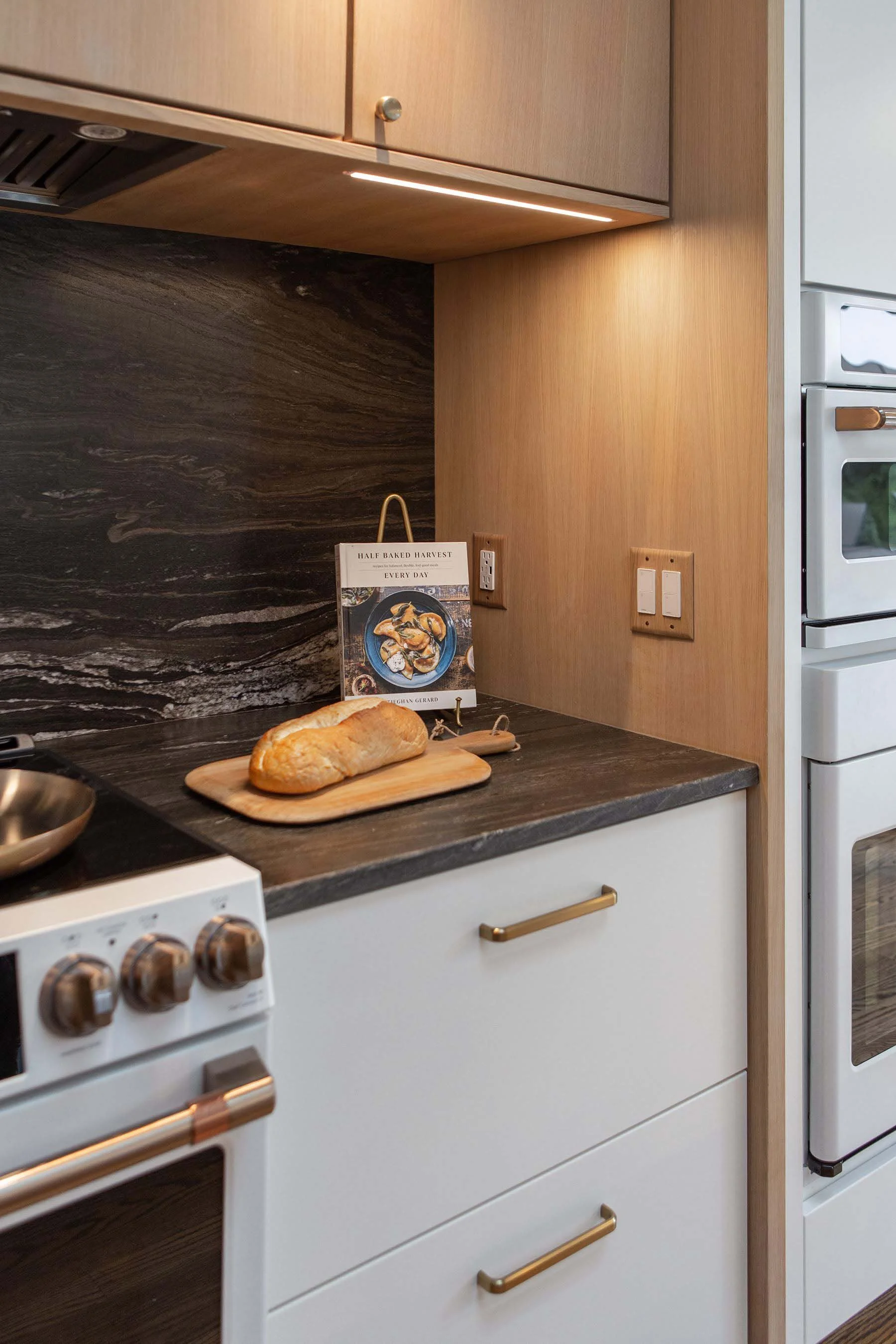 modern white oak kitchen remodel Pittsford Rochester, New York