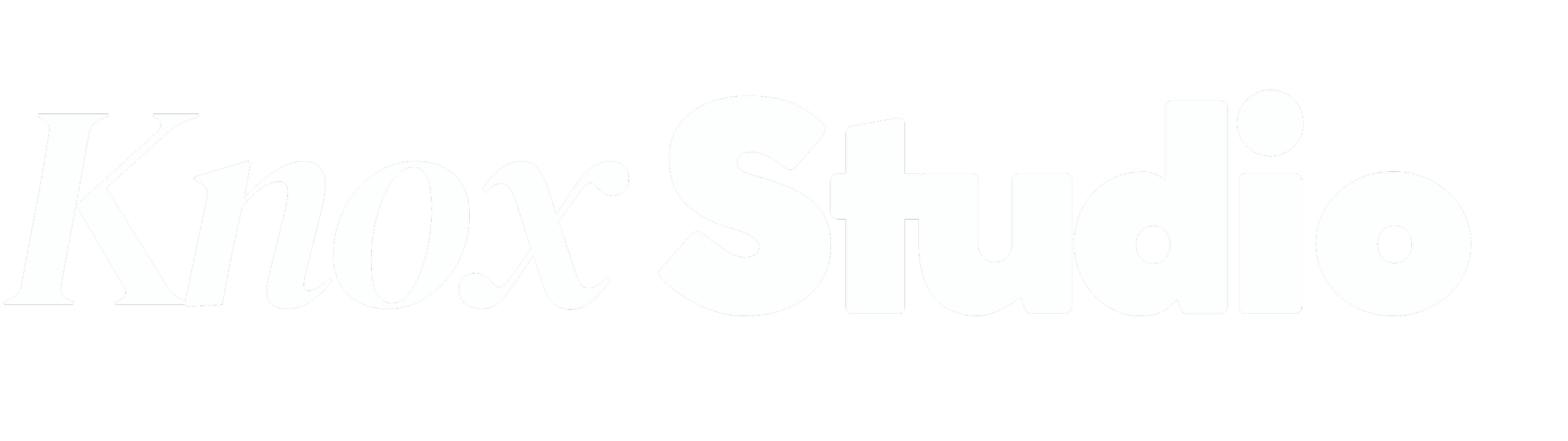 White text on black background reading 'Knox Studio' with a stylized, overlapping design.