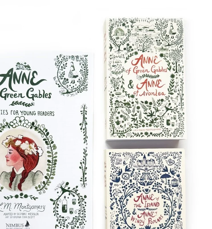 A fresh illustrated edition of Anne of Green Gables and Anne of Avonlea featuring hand-drawn artwork by Briana Corr Scott. A collectible for Anne fans.