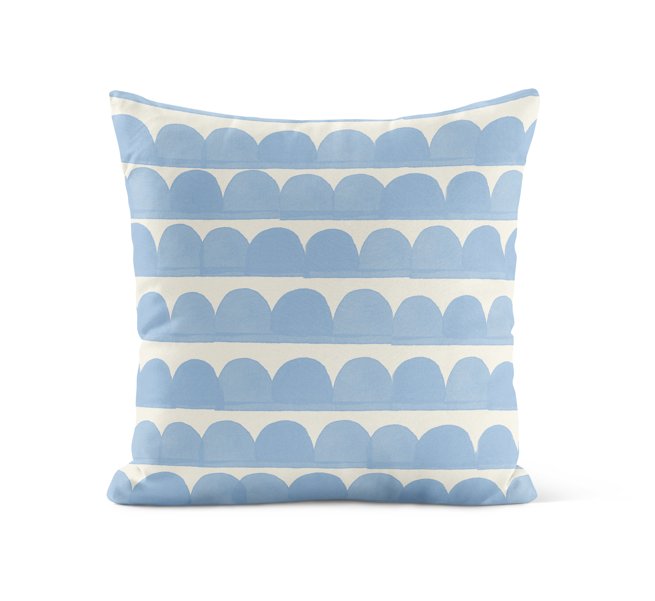 Wave pattern : Artisan pillow cover featuring a hand-painted design, printed on soft 100% velveteen. Made to order in Canada. 22x22", invisible zipper closure.
