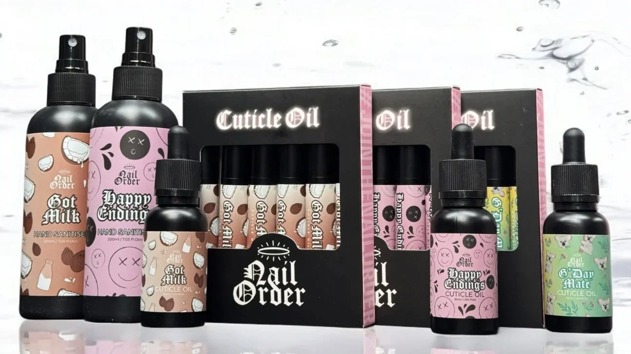 Nail Order Uk, retail. hand sanitiser, cuticle oils