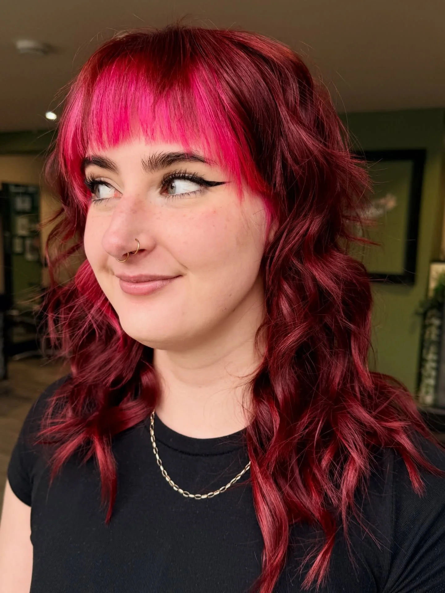 A BIG change for @oliviagetsbruised 
Who agrees this colour combo is absolutely stunning?! We&rsquo;ve all seen the inspo pics! 
This couldn&rsquo;t look better on you 🥹😍 the perfect colour and cut combo!

#haircolourcombo #haircolourtransformation