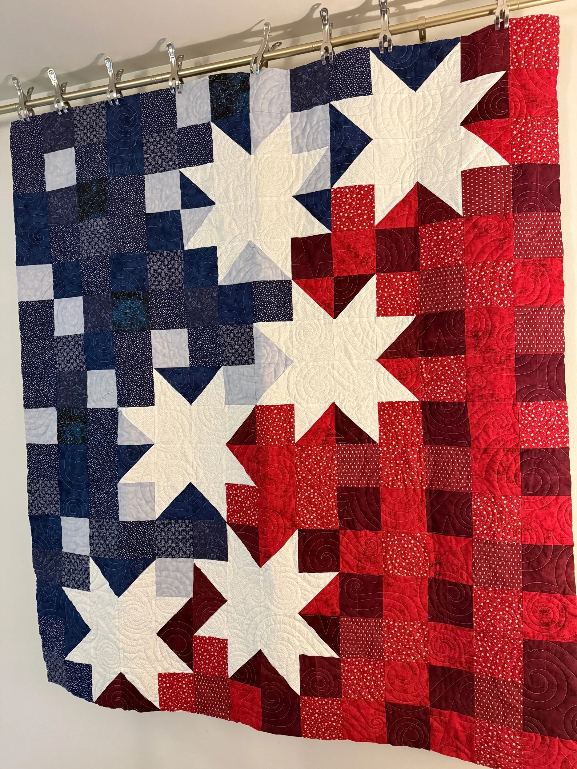 Patriotic Stars Scrappy Quilt