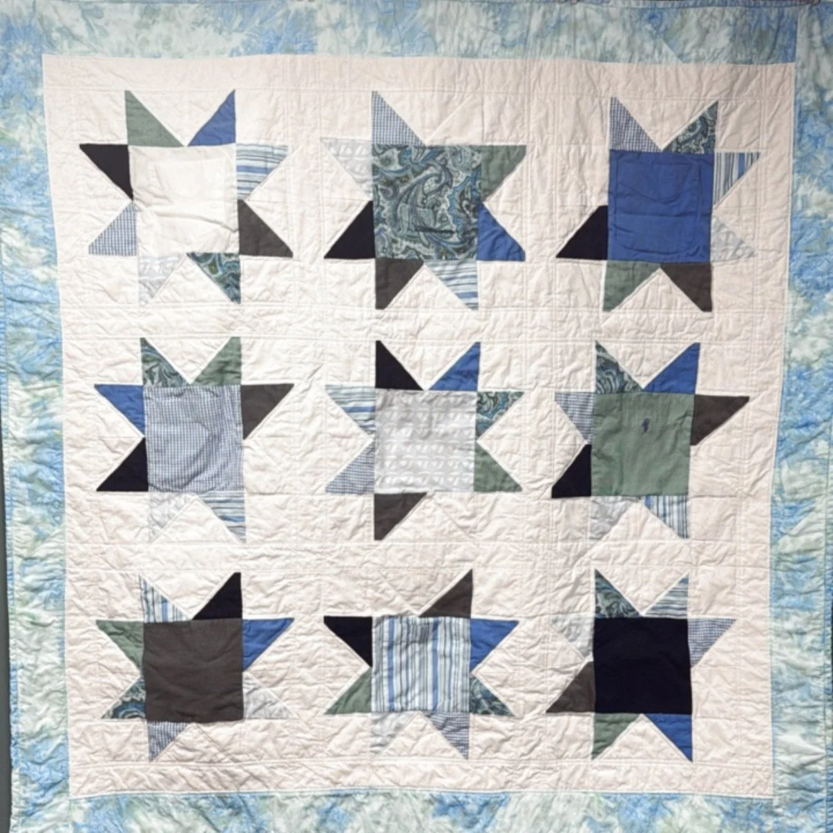 dress shirts made into a star quilt pattern