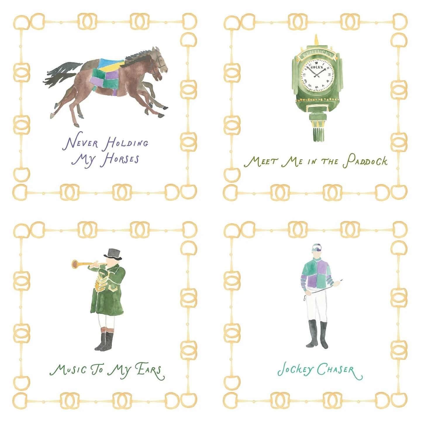 CAN YOU EVEN? Horse track girlies, let me dazzle you with the most precious designs coming soon to a cocktail napkin near you ✨🐎 absolute stellar work by @dizzydaisydesigns taking my brain dump of ideas and making them sparkle! 🥹