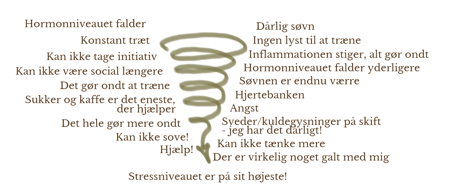 En ond spiral, symptomer på perimenopause/menopause og stress forværres
