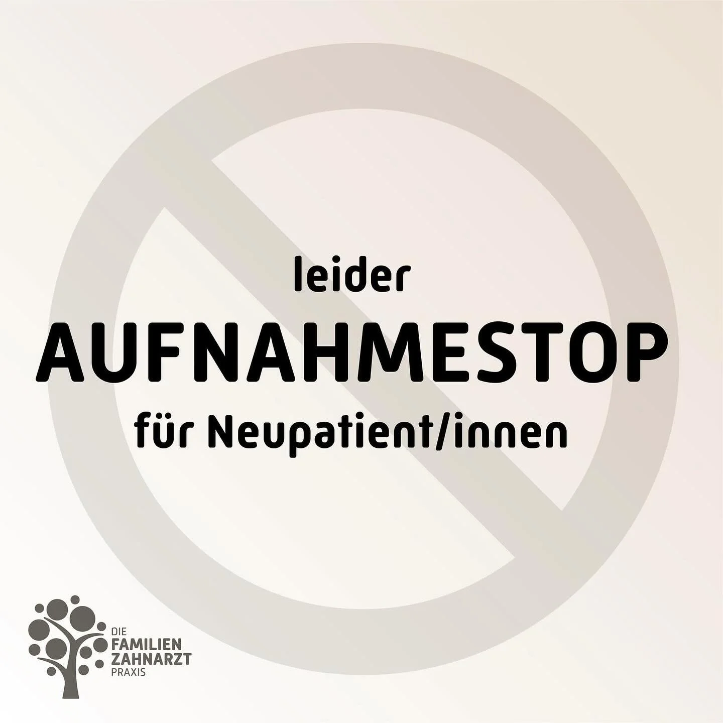 Sehr geehrte/r Neupatient/in,

leider m&uuml;ssen wir Ihnen mitteilen, dass wir derzeit unsere Kapazit&auml;tsgrenzen erreicht haben. Um unseren bereits bestehenden Patienten eine zeitnahe Terminvergabe und angemessene Wartezeiten gew&auml;hrleisten 