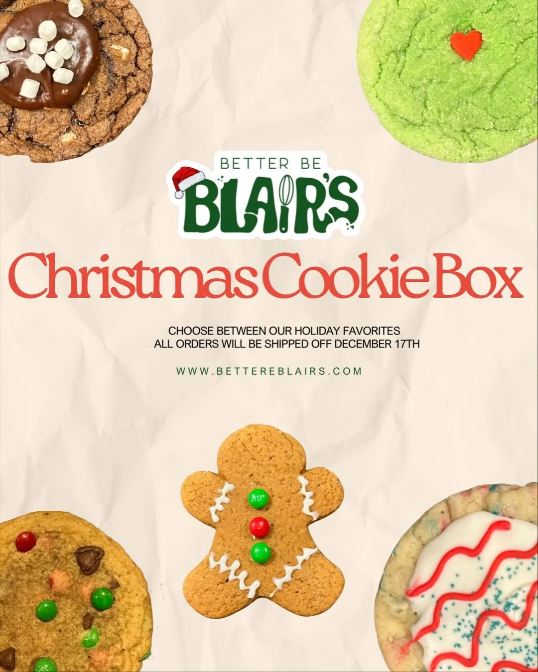 the 2025 Christmas Cookie Boxes are now LIVE head over to www.betterbeblairs.com to place your order today !! all out of state orders will be shipped out on December 17th !! 
🎄🎁❤️
.
.
.
#christmascookies #holidaybaking #christmascookiebox #cookieso
