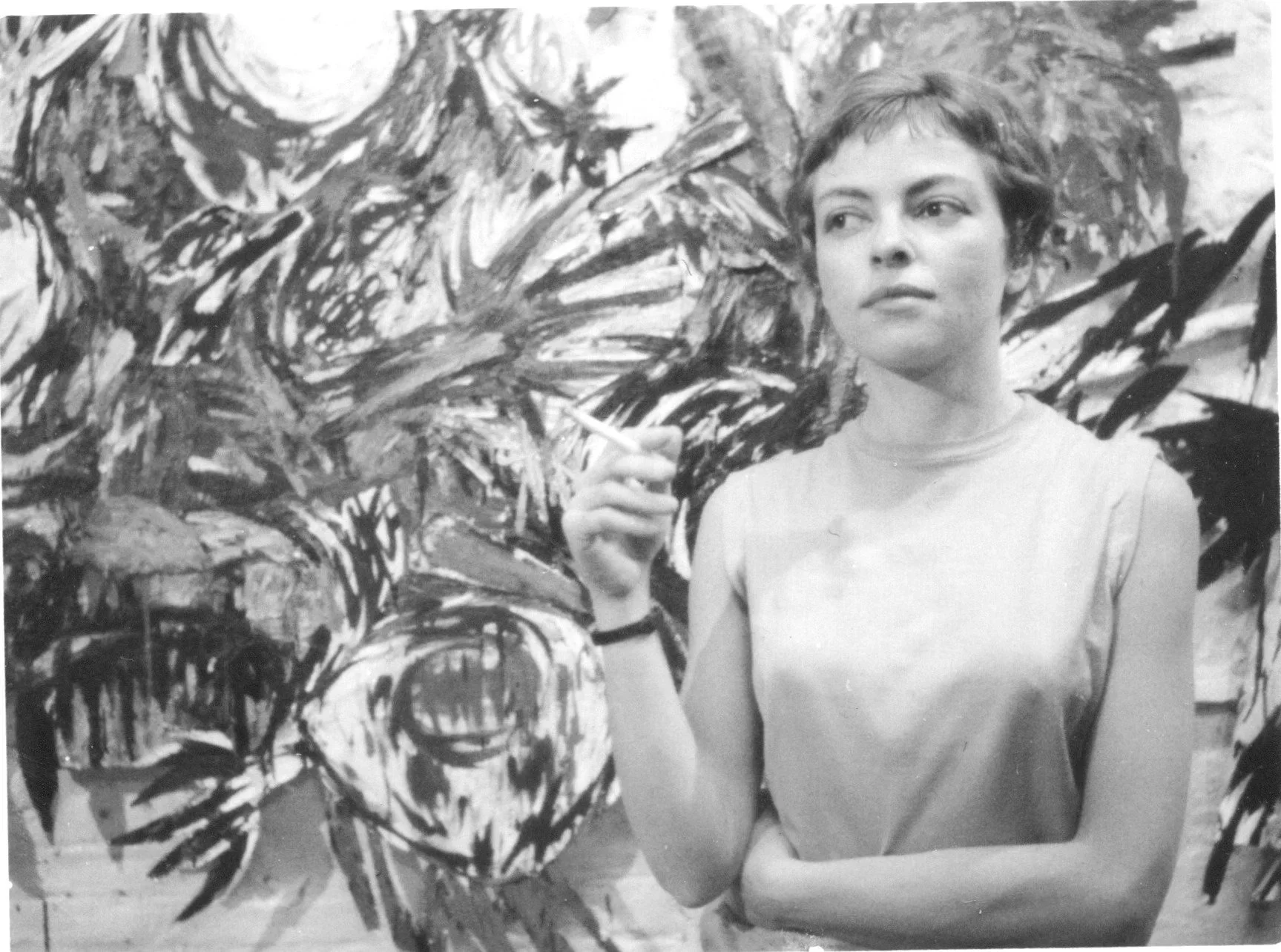 Renée with her extension painting: Final Journey.