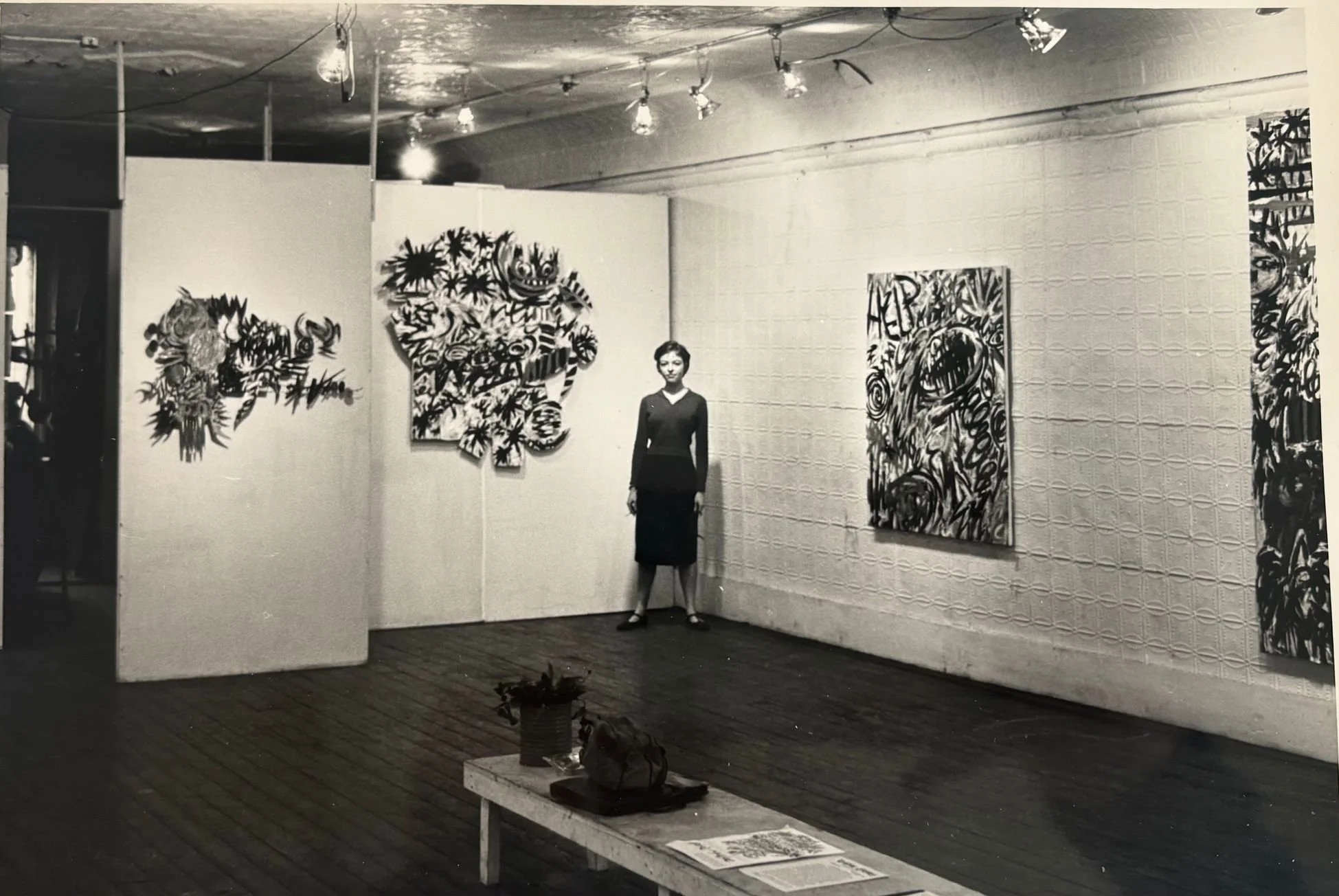 Renée for her one-man show at the Reuben gallery, 1960.
