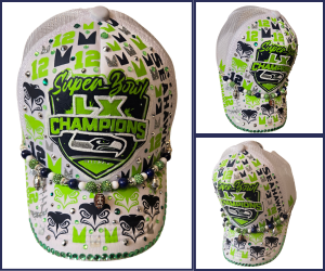 Seattle Seahawks LX Superbow Blinged Trucker Hat