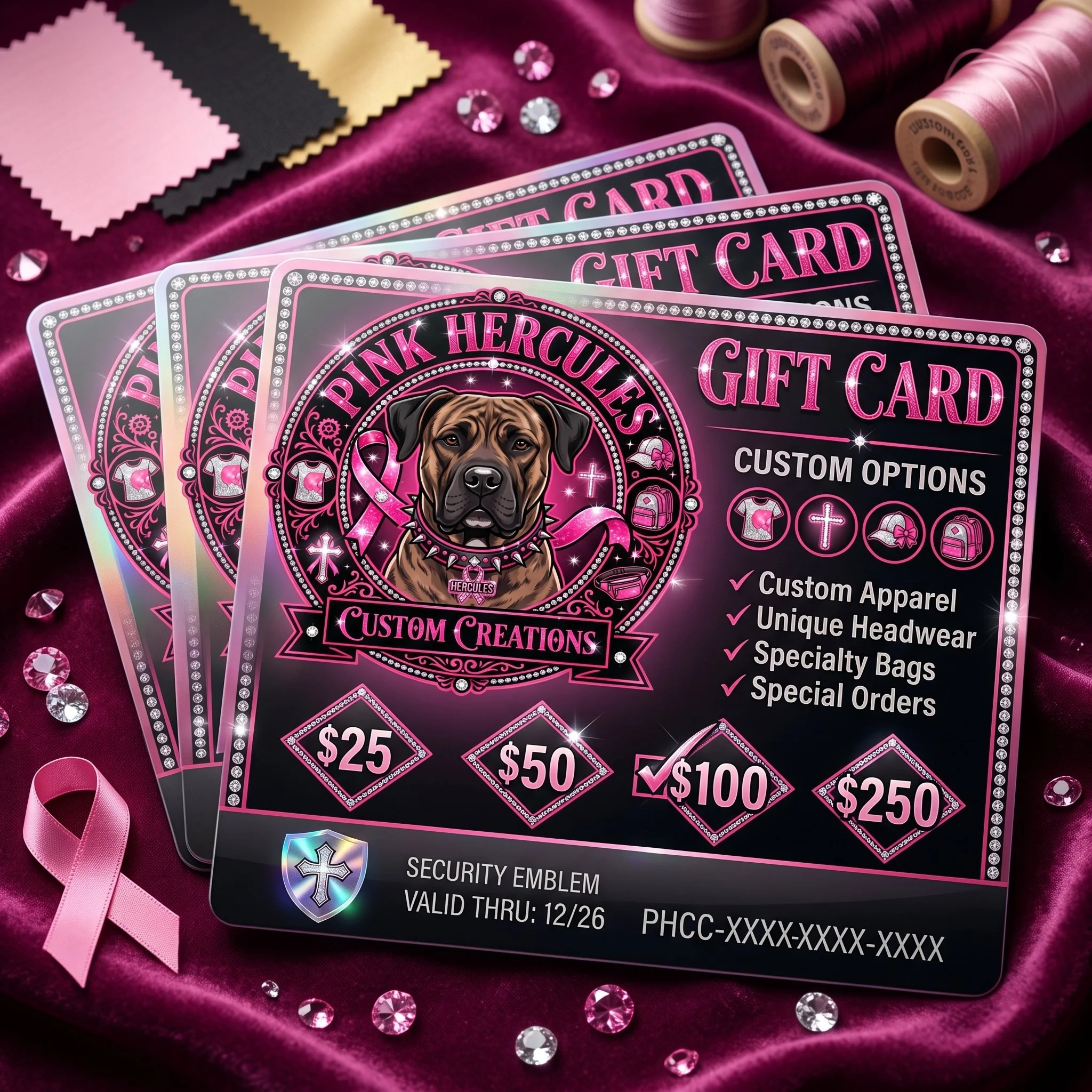 Gift Cards Online | Pink Hercules Custom Creations