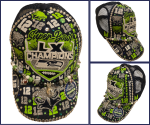 Seattle Seahawks Trucker Hat Blinged- Blue
