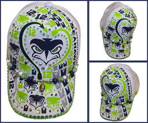 Seattle Seahawk Custom White Hat
