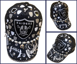 Las Vegas Raiders Trucker Hat Blinged- Black
