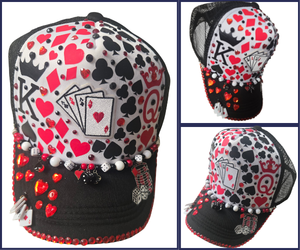 Poker Trucker Hat Blinged