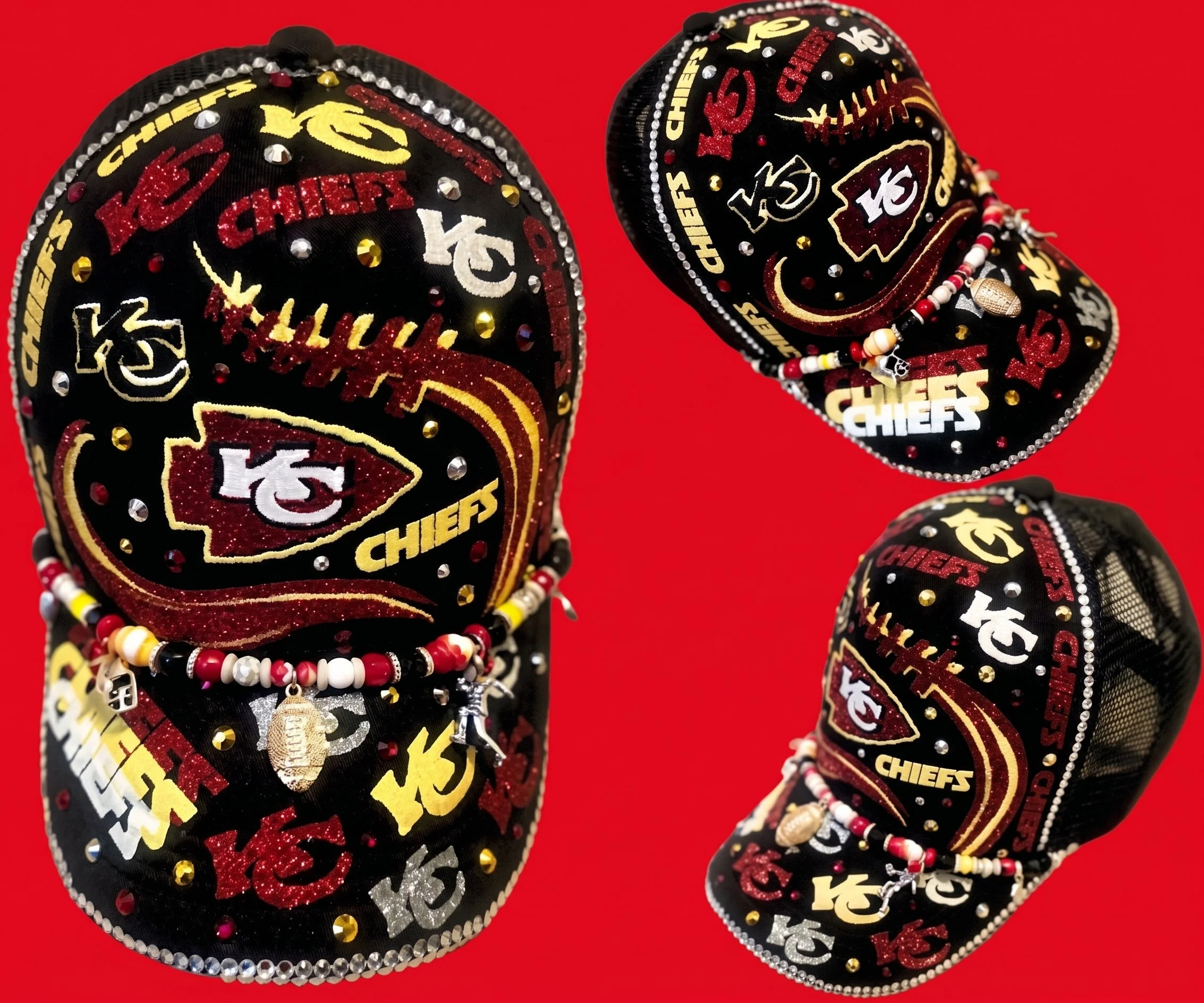 Kansas City Chiefs Trucker Hat Blinged