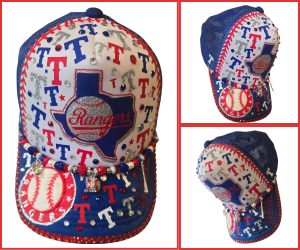 Texas Rangers State Logo Blinged Trucker Hat