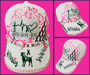 Pink Hercules Breast Cancer Awareness with necklace Trucker Hat