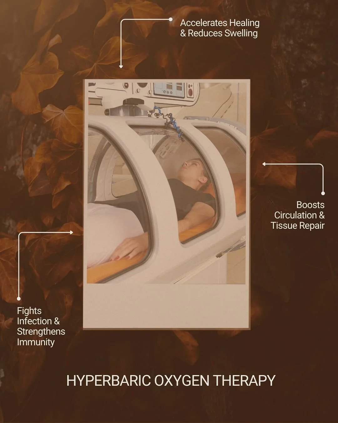 Now offering Hyperbaric Oxygen Therapy

We&rsquo;re excited to introduce our newest service designed to help post-operative clients recover faster and feel better from the inside out.

This advanced therapy delivers pure oxygen at high pressure to:
&