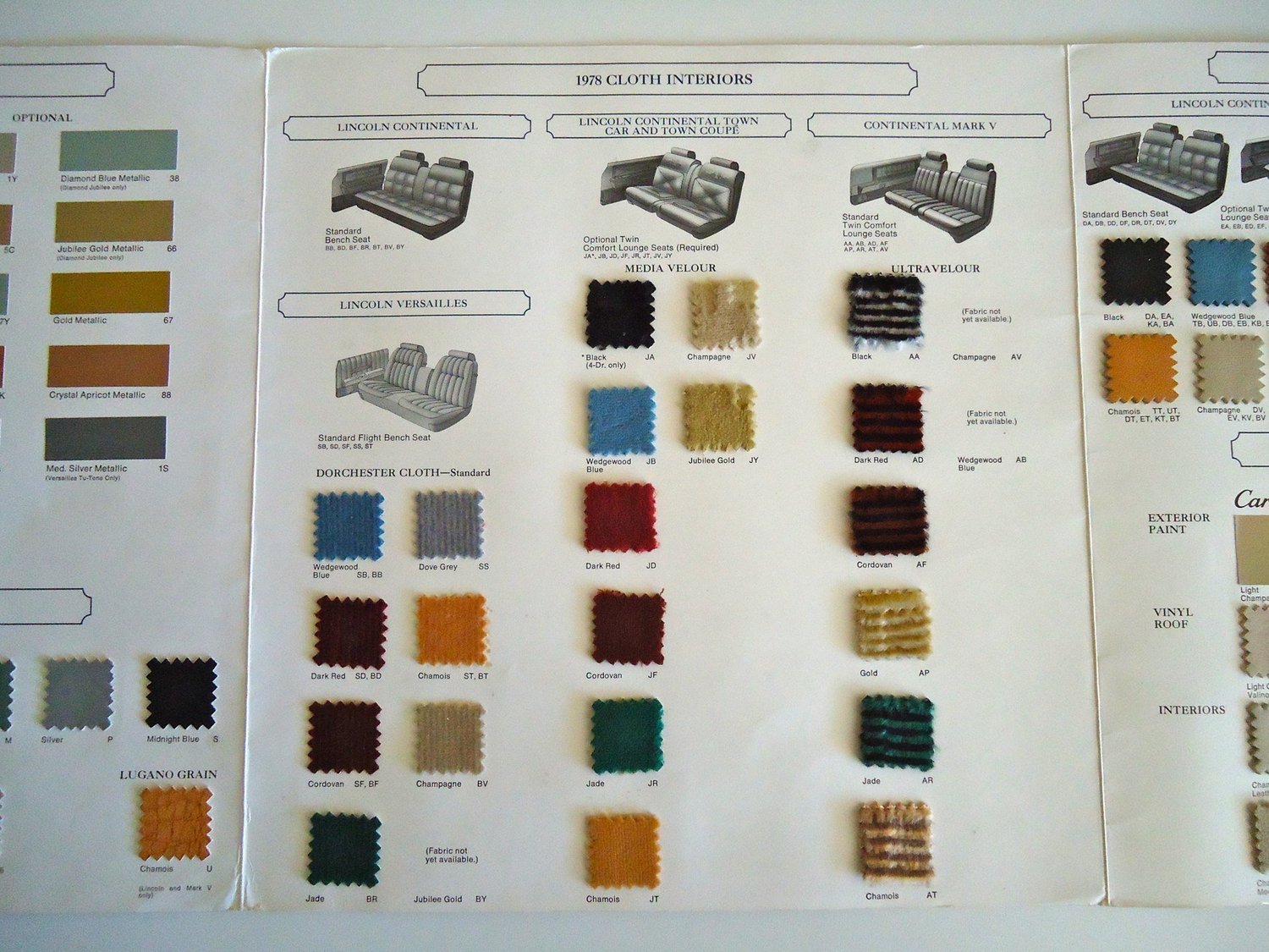 Lincoln Mark V Paint Chips & Color Codes | 1977-1979 Guide