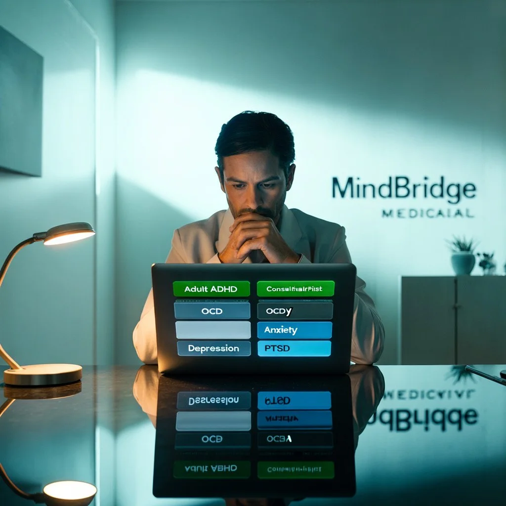 Telepsychiatry is more than convenience — it's a bridge connecting people to professional support with empathy, accessibility, and trust, the core values of MindBridge Medical.