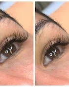 Beautiful Young Woman wth laminated eyebrows and eyelash extensions