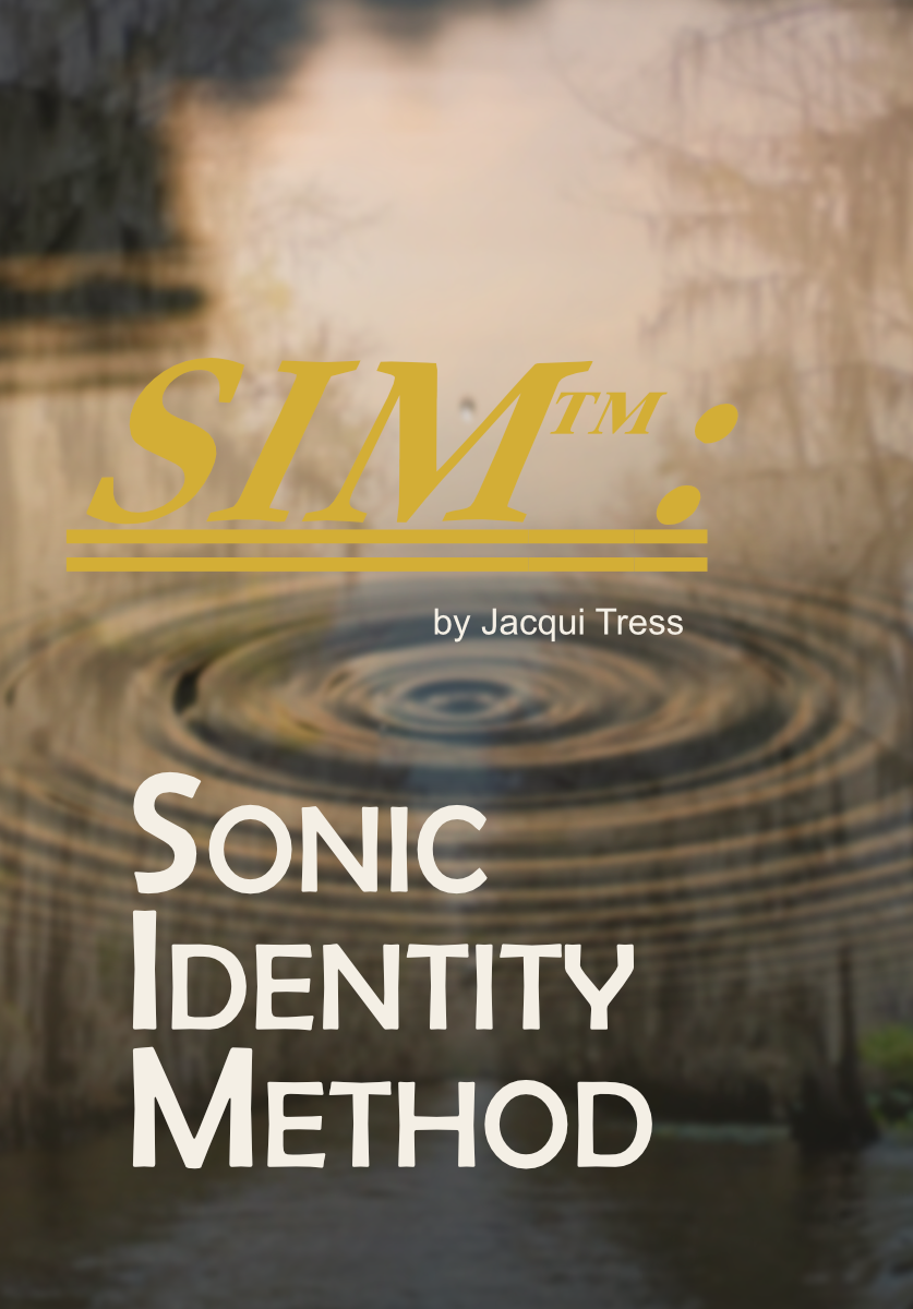 Cover image for SIM Sonic Identity Method with ripple water background and title text.