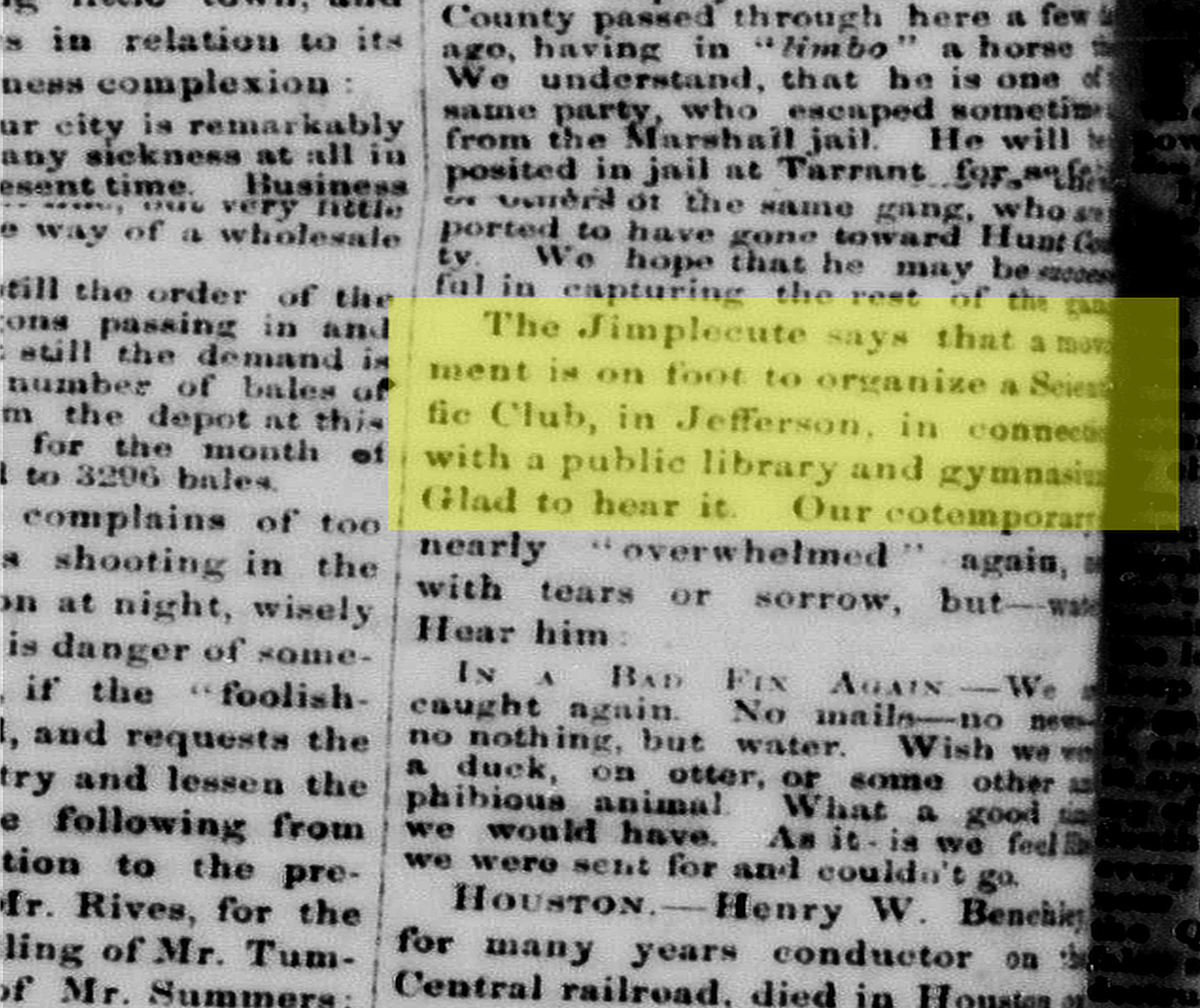 The Texas Republican, March 16, 1867, page 2. University of North Texas Libraries, The Portal to Texas History.
