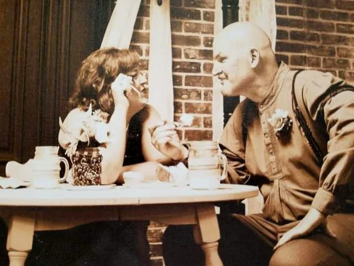 Gene and I on our wedding day. This is where all of the shenanigans kicked into high gear.