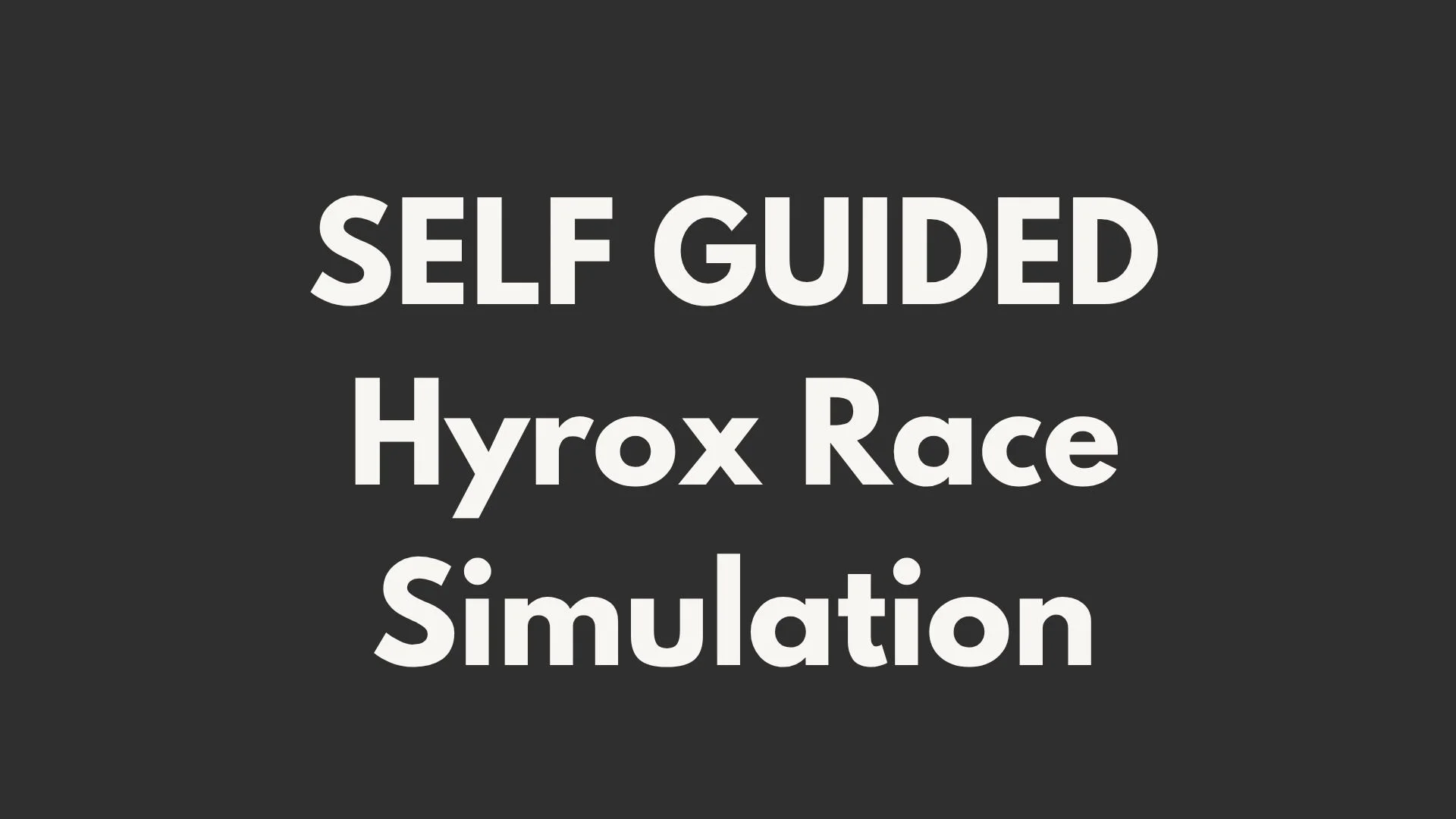 Self-Guided Race Simulation