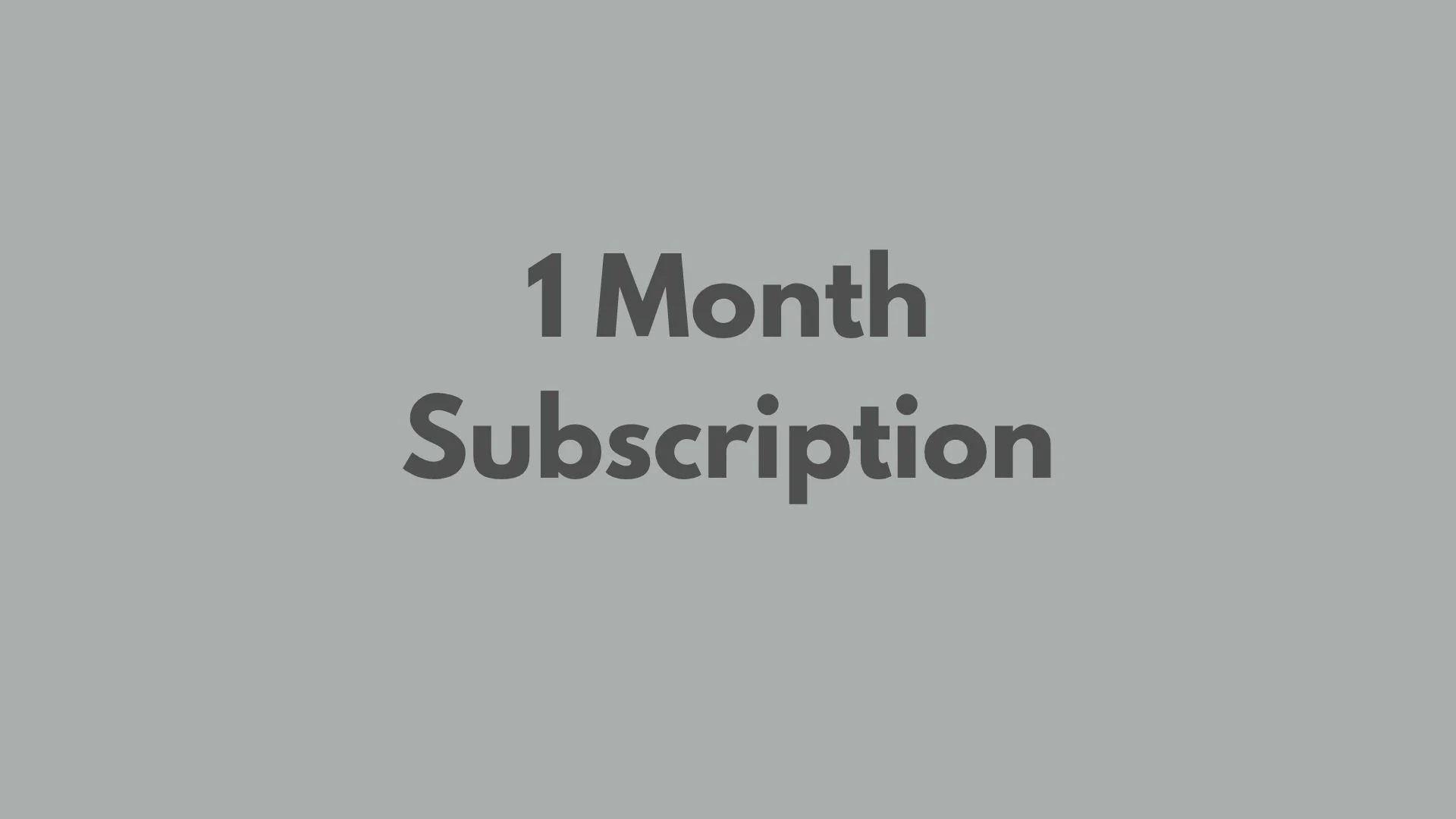 1 Month Membership