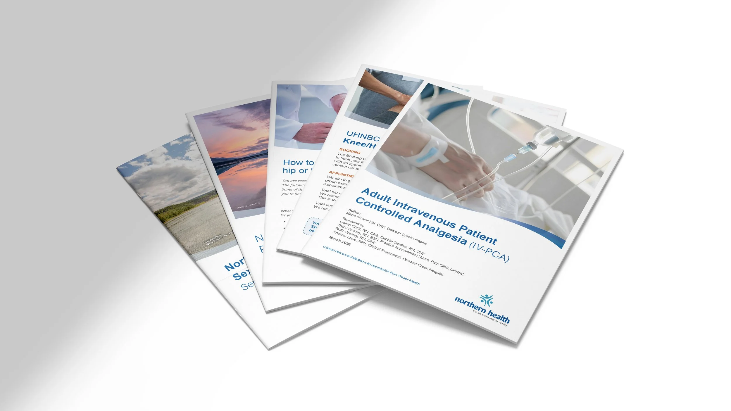 Various Northern Health booklet cover designs
